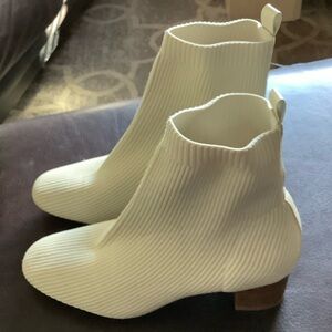 Tan sock booties “Neely” by Joie